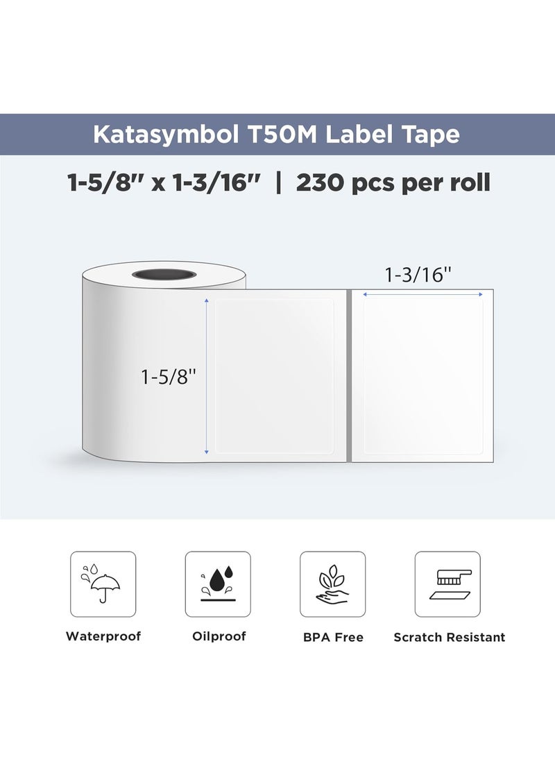 SUPVAN T50M Label Maker Tape Adapted Label Print Paper Refill Transparent Size 1.57'' x 1.18'' 230pcs Thermal Laminated Waterproof Self-Adhesive Multipurpose Labeling Tape Replacement - Image 5